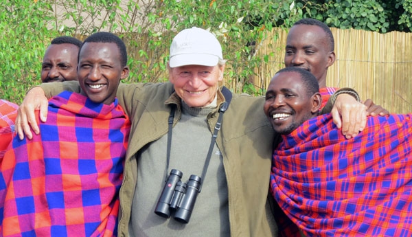 Brian Jackman with Masai