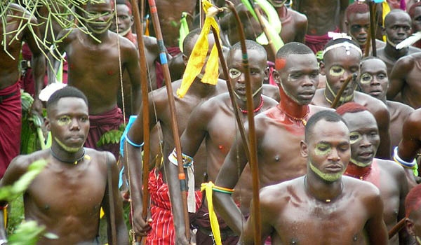 Sonjo during their their Mbaribali harvest celebration, Tanzania